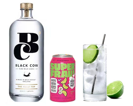 Black Cow and Super Frau vodka and tonic